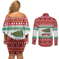 I Just Want To Camping Christmas Couples Matching Off Shoulder Short Dress and Long Sleeve Button Shirt Xmas Holiday Patterns - Wonder Print Shop