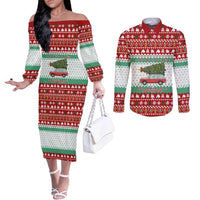 I Just Want To Camping Christmas Couples Matching Off The Shoulder Long Sleeve Dress and Long Sleeve Button Shirt Xmas Holiday Patterns - Wonder Print Shop
