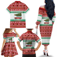 I Just Want To Camping Christmas Family Matching Off The Shoulder Long Sleeve Dress and Hawaiian Shirt Xmas Holiday Patterns - Wonder Print Shop