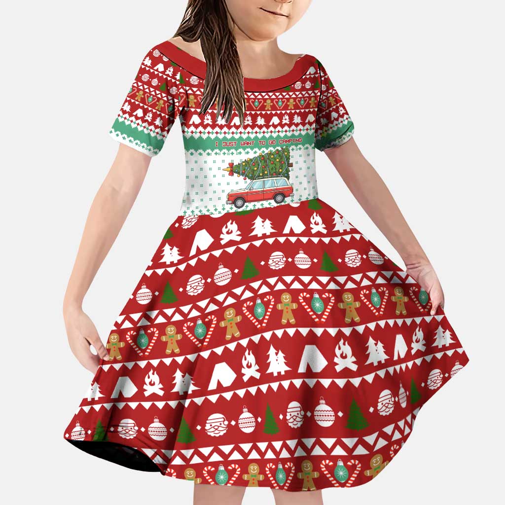 I Just Want To Camping Christmas Family Matching Puletasi and Hawaiian Shirt Xmas Holiday Patterns - Wonder Print Shop