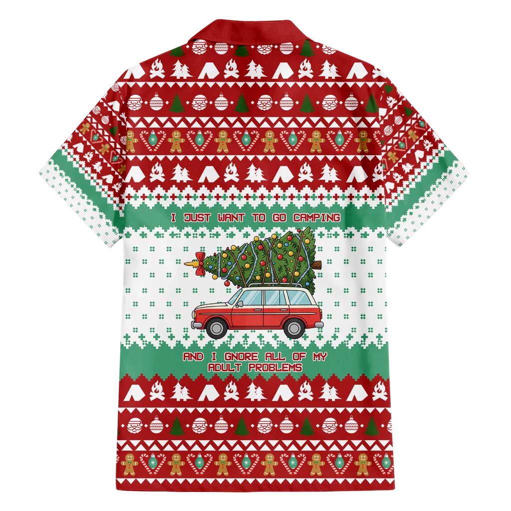 I Just Want To Camping Christmas Family Matching Summer Maxi Dress and Hawaiian Shirt Xmas Holiday Patterns - Wonder Print Shop