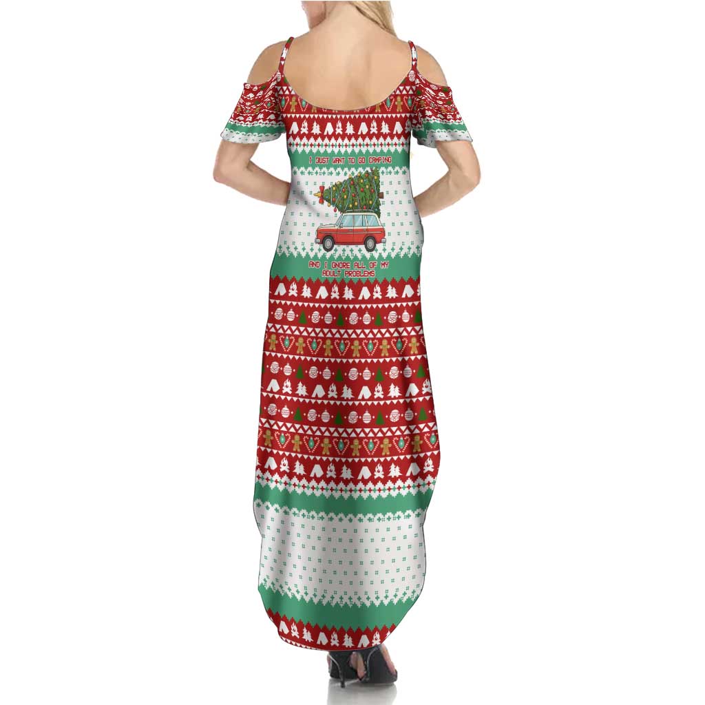 I Just Want To Camping Christmas Family Matching Summer Maxi Dress and Hawaiian Shirt Xmas Holiday Patterns - Wonder Print Shop
