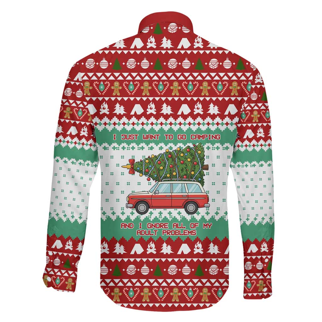 I Just Want To Camping Christmas Family Matching Tank Maxi Dress and Hawaiian Shirt Xmas Holiday Patterns - Wonder Print Shop
