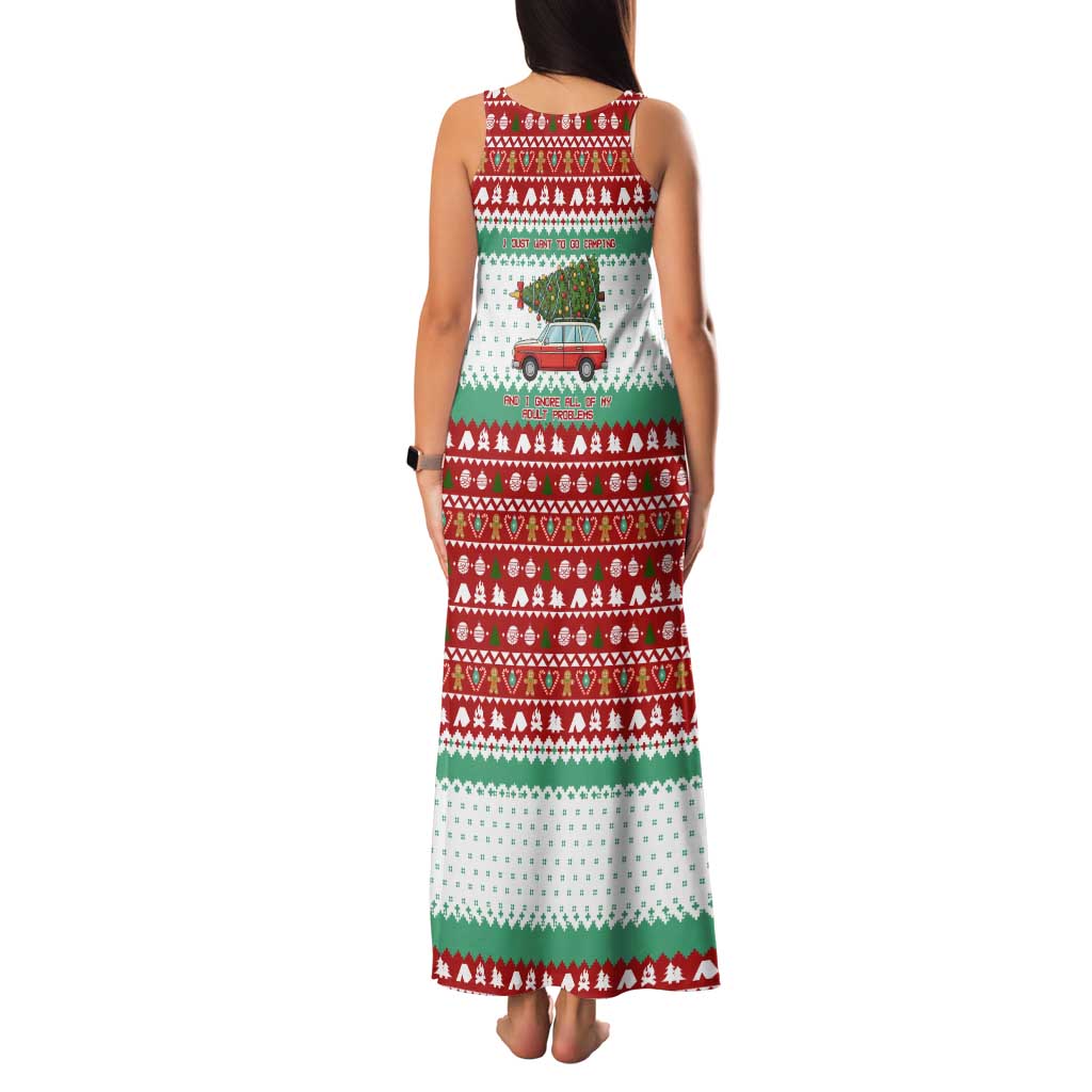 I Just Want To Camping Christmas Family Matching Tank Maxi Dress and Hawaiian Shirt Xmas Holiday Patterns - Wonder Print Shop