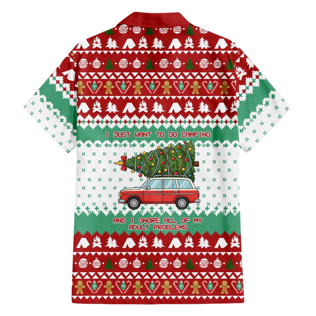 I Just Want To Camping Christmas Hawaiian Shirt Xmas Holiday Patterns - Wonder Print Shop