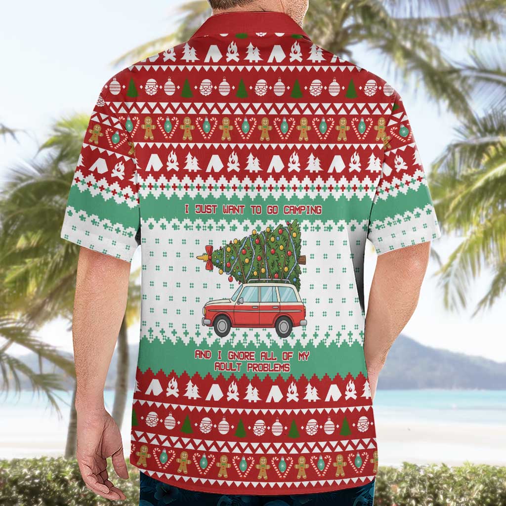 I Just Want To Camping Christmas Hawaiian Shirt Xmas Holiday Patterns - Wonder Print Shop