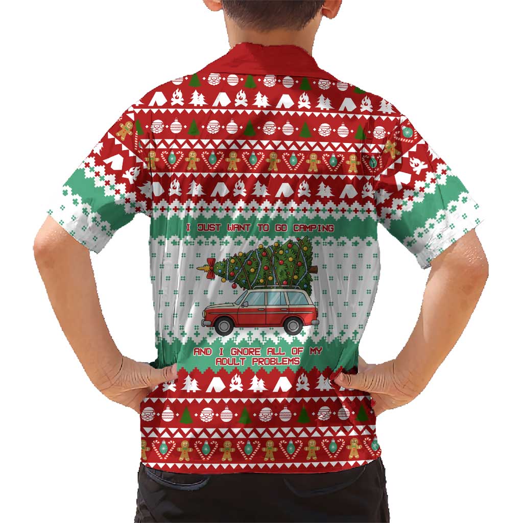 I Just Want To Camping Christmas Hawaiian Shirt Xmas Holiday Patterns - Wonder Print Shop