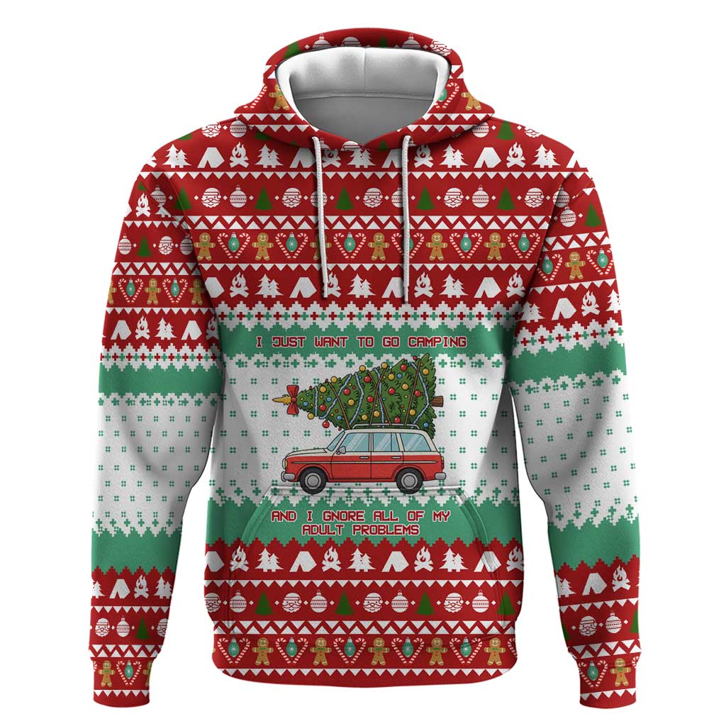 I Just Want To Camping Christmas Hoodie Xmas Holiday Patterns - Wonder Print Shop