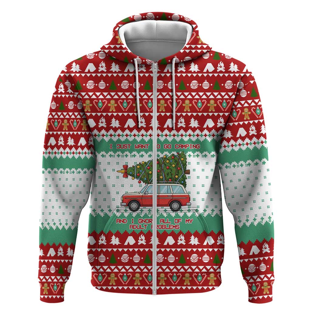 I Just Want To Camping Christmas Hoodie Xmas Holiday Patterns - Wonder Print Shop