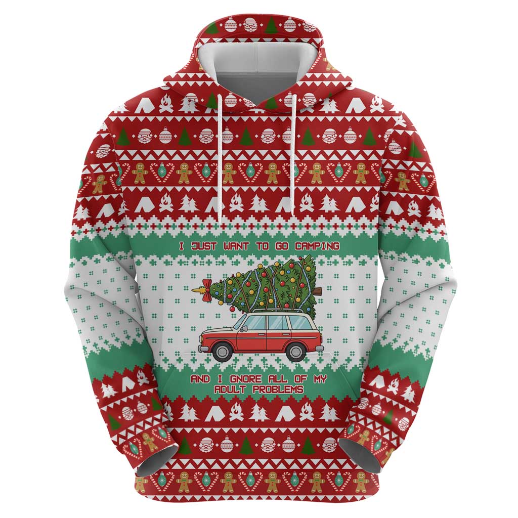 I Just Want To Camping Christmas Hoodie Xmas Holiday Patterns - Wonder Print Shop