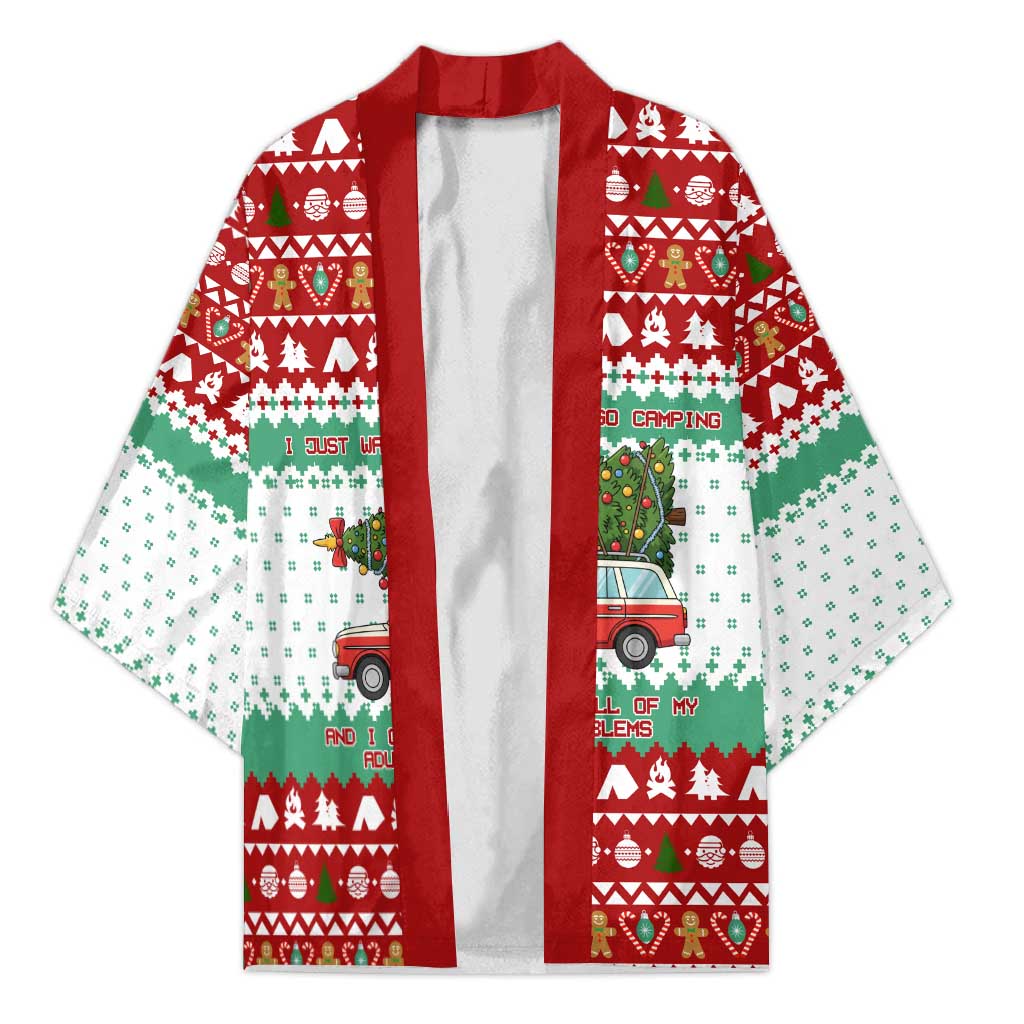 I Just Want To Camping Christmas Kimono Xmas Holiday Patterns - Wonder Print Shop