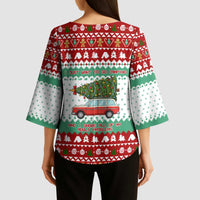I Just Want To Camping Christmas Kimono Sleeve Blouse Xmas Holiday Patterns - Wonder Print Shop