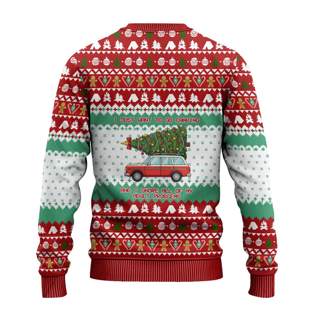 I Just Want To Camping Christmas Ugly Christmas Sweater Xmas Holiday Patterns - Wonder Print Shop
