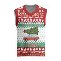 I Just Want To Camping Christmas Knitted V-Neck Vest Xmas Holiday Patterns - Wonder Print Shop