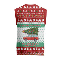 I Just Want To Camping Christmas Knitted V-Neck Vest Xmas Holiday Patterns - Wonder Print Shop