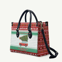 I Just Want To Camping Christmas Leather Bag Xmas Holiday Patterns - Wonder Print Shop