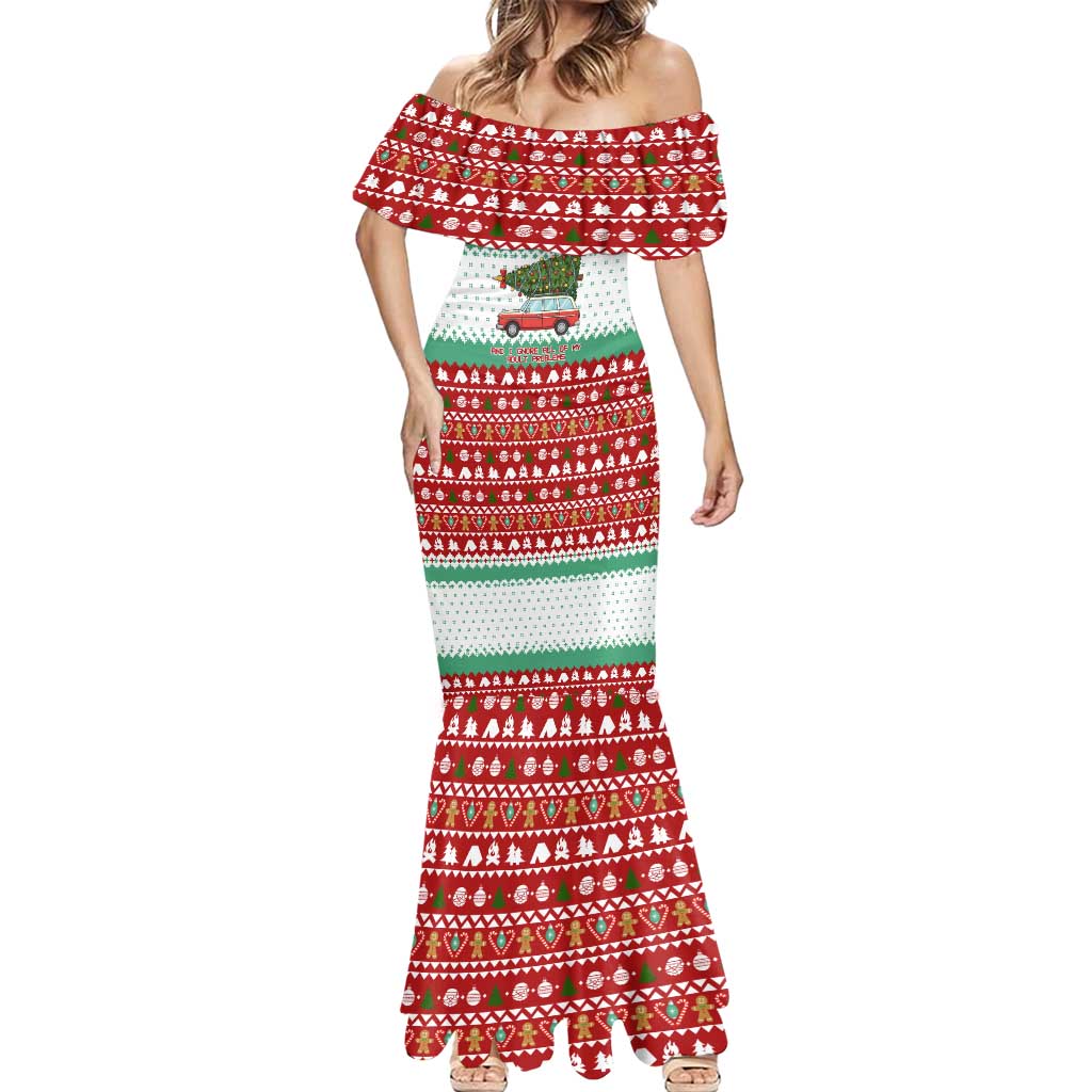I Just Want To Camping Christmas Mermaid Dress Xmas Holiday Patterns - Wonder Print Shop