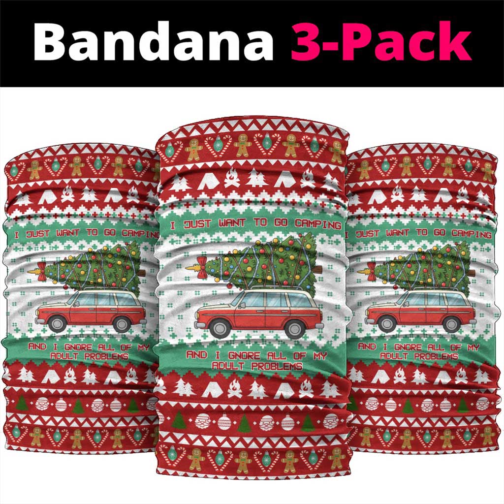 I Just Want To Camping Christmas Neck Gaiter Xmas Holiday Patterns - Wonder Print Shop