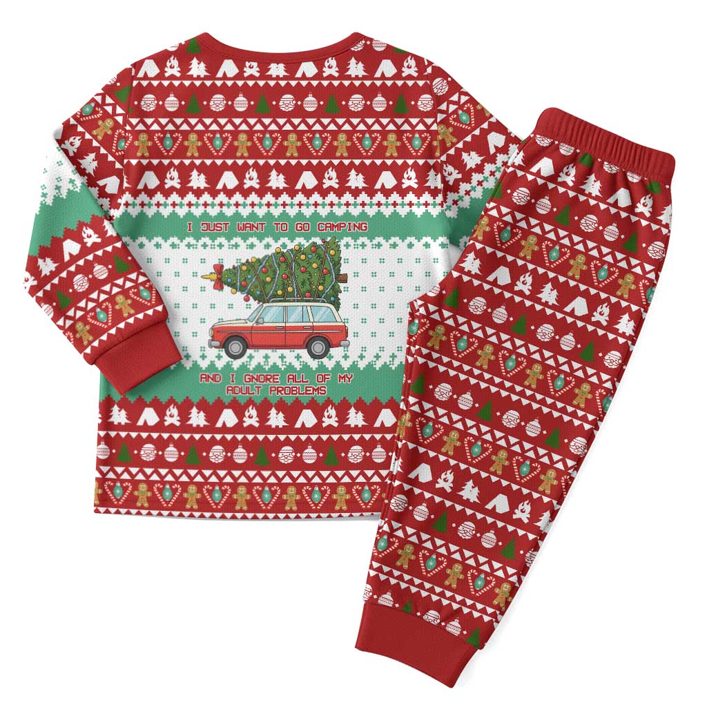 I Just Want To Camping Christmas Pajama Set Xmas Holiday Patterns - Wonder Print Shop