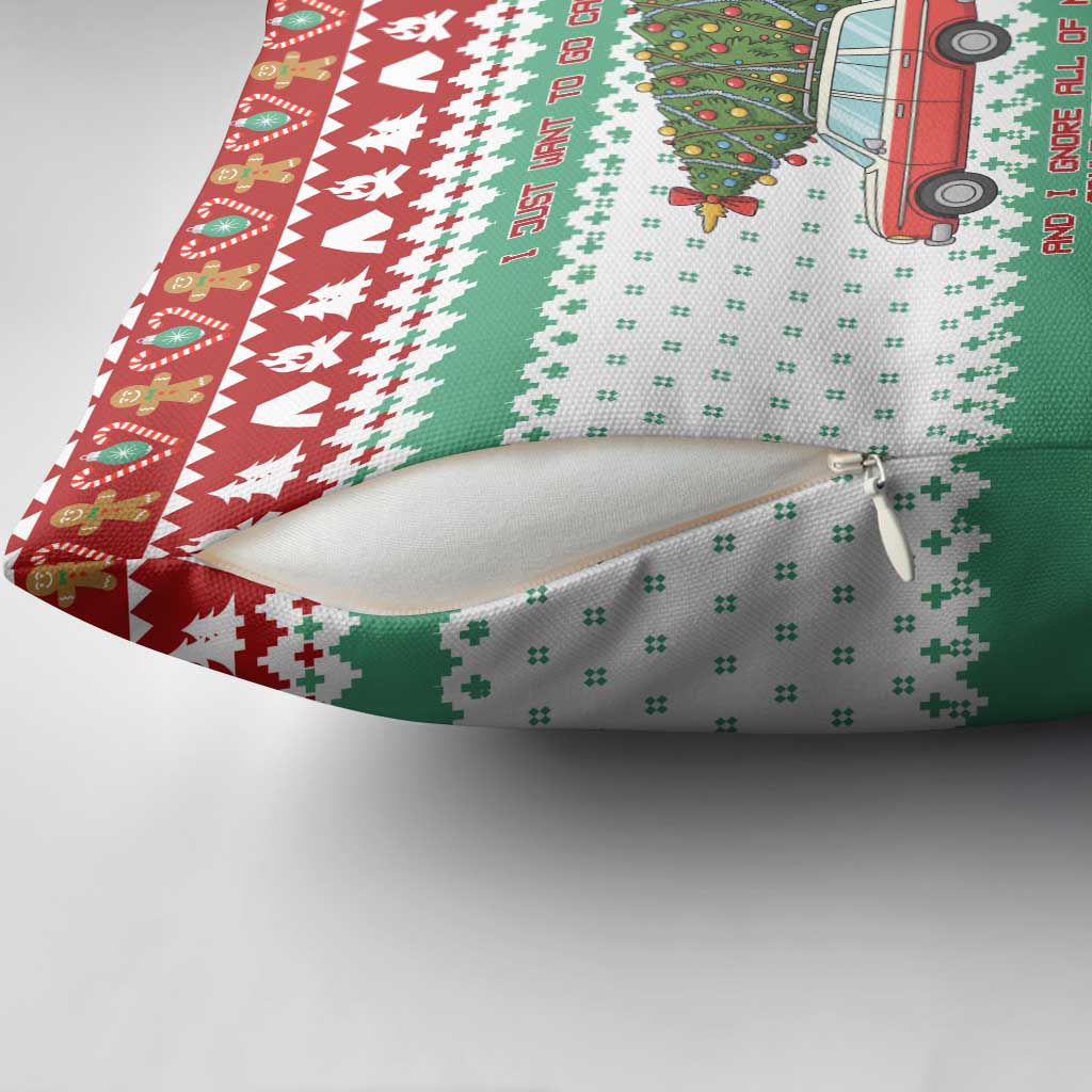 I Just Want To Camping Christmas Pillow Cover Xmas Holiday Patterns - Wonder Print Shop