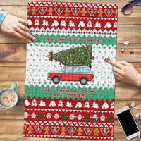 I Just Want To Camping Christmas Puzzle Xmas Holiday Patterns - Wonder Print Shop