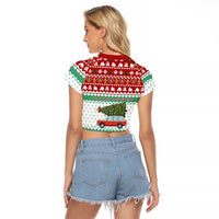 I Just Want To Camping Christmas Raglan Cropped T Shirt Xmas Holiday Patterns - Wonder Print Shop