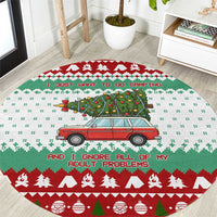 I Just Want To Camping Christmas Round Carpet Xmas Holiday Patterns - Wonder Print Shop