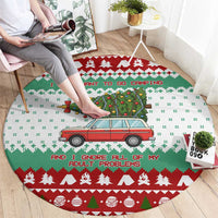 I Just Want To Camping Christmas Round Carpet Xmas Holiday Patterns - Wonder Print Shop