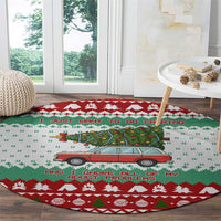 I Just Want To Camping Christmas Round Carpet Xmas Holiday Patterns - Wonder Print Shop