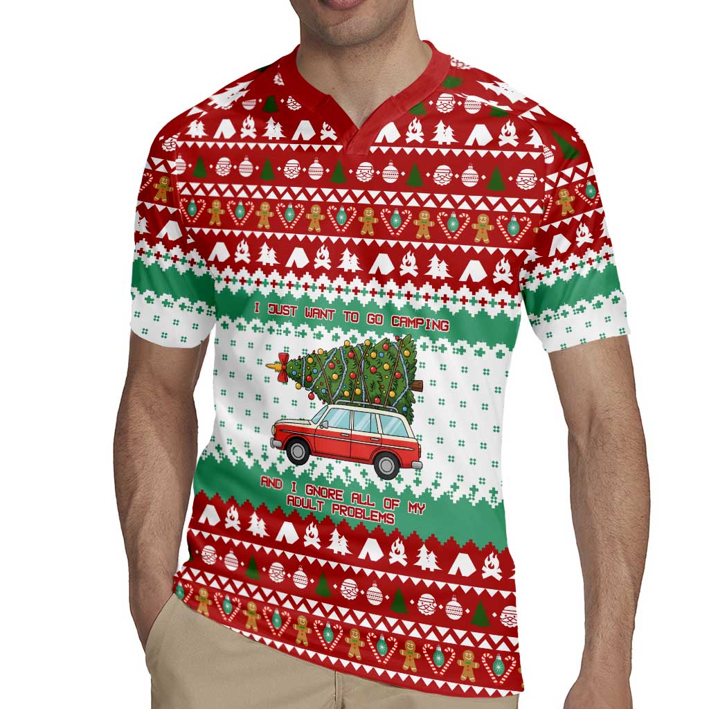 I Just Want To Camping Christmas Rugby Jersey Xmas Holiday Patterns - Wonder Print Shop