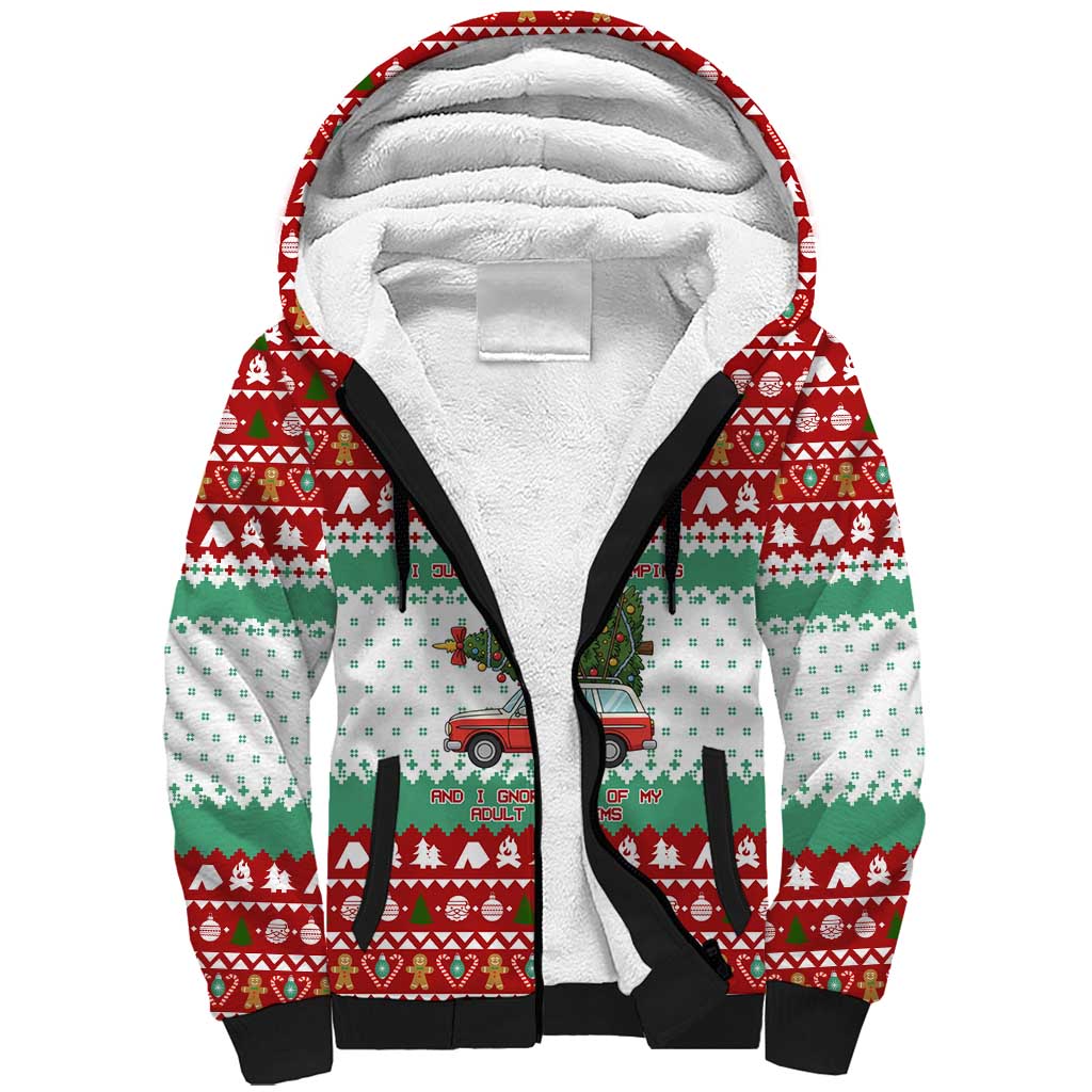 I Just Want To Camping Christmas Sherpa Hoodie Xmas Holiday Patterns - Wonder Print Shop