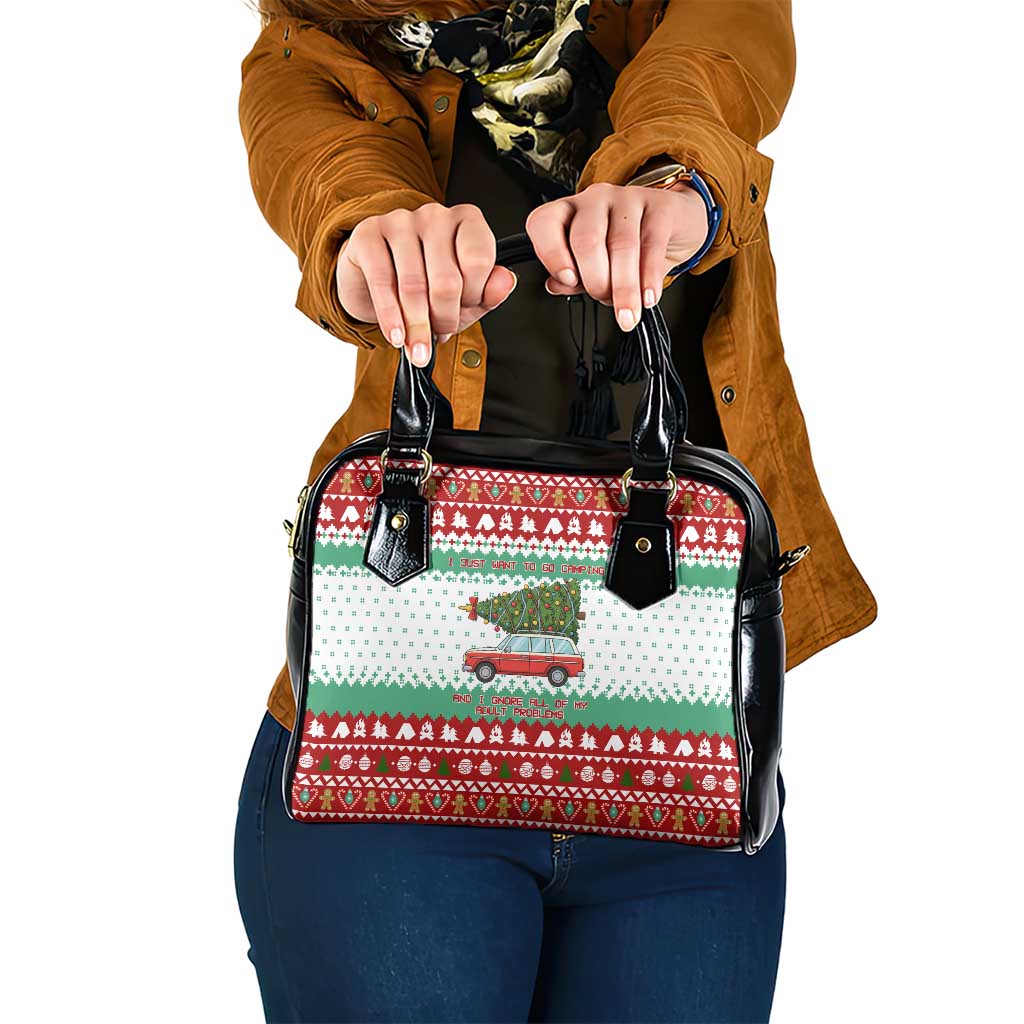 I Just Want To Camping Christmas Shoulder Handbag Xmas Holiday Patterns - Wonder Print Shop