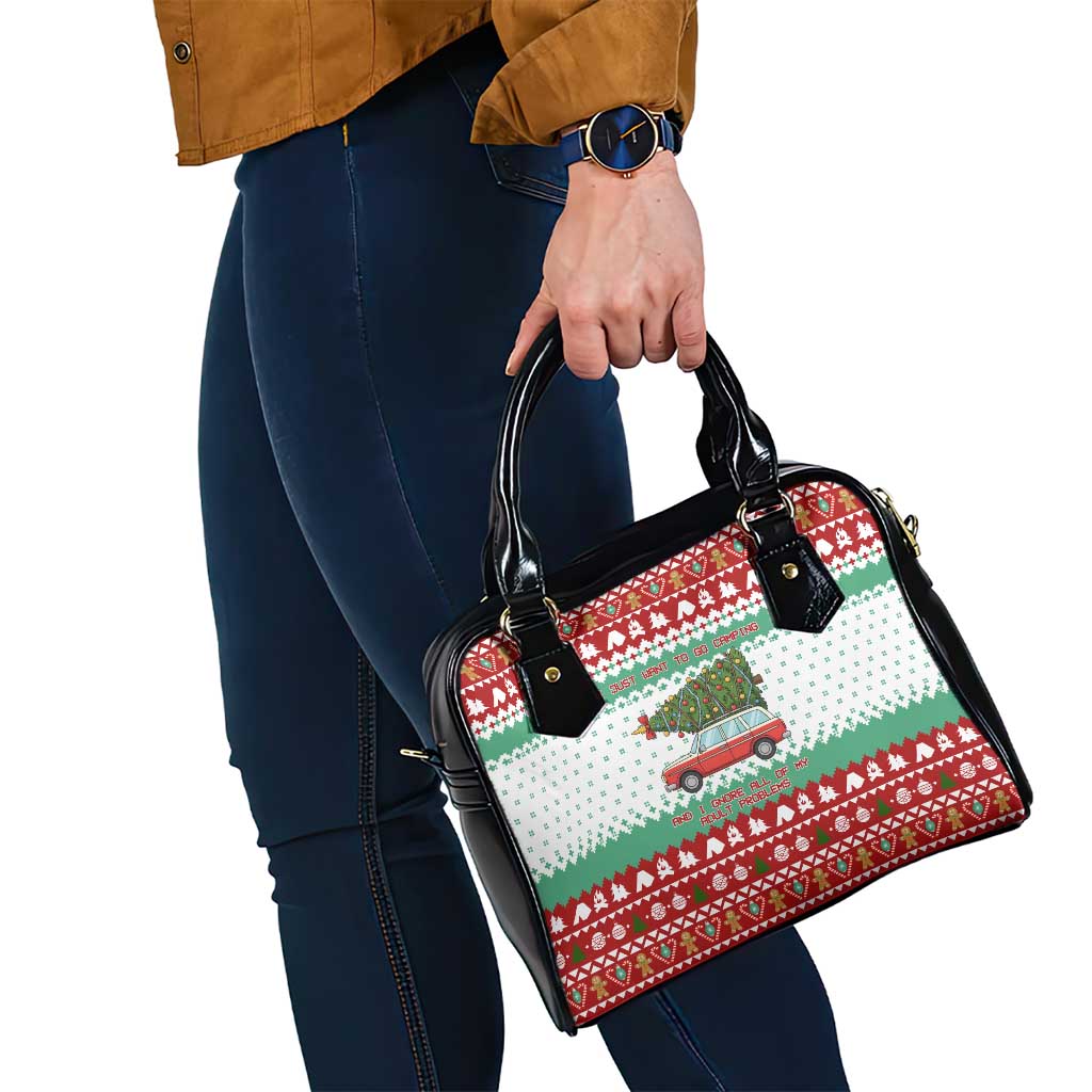 I Just Want To Camping Christmas Shoulder Handbag Xmas Holiday Patterns - Wonder Print Shop