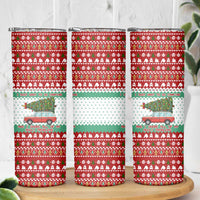 I Just Want To Camping Christmas Skinny Tumbler Xmas Holiday Patterns - Wonder Print Shop
