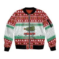 I Just Want To Camping Christmas Sleeve Zip Bomber Jacket Xmas Holiday Patterns - Wonder Print Shop
