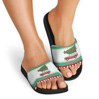 I Just Want To Camping Christmas Slide Sandals Xmas Holiday Patterns - Wonder Print Shop