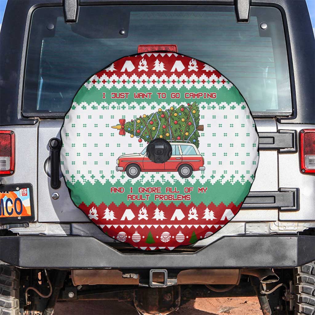 I Just Want To Camping Christmas Spare Tire Cover Xmas Holiday Patterns - Wonder Print Shop
