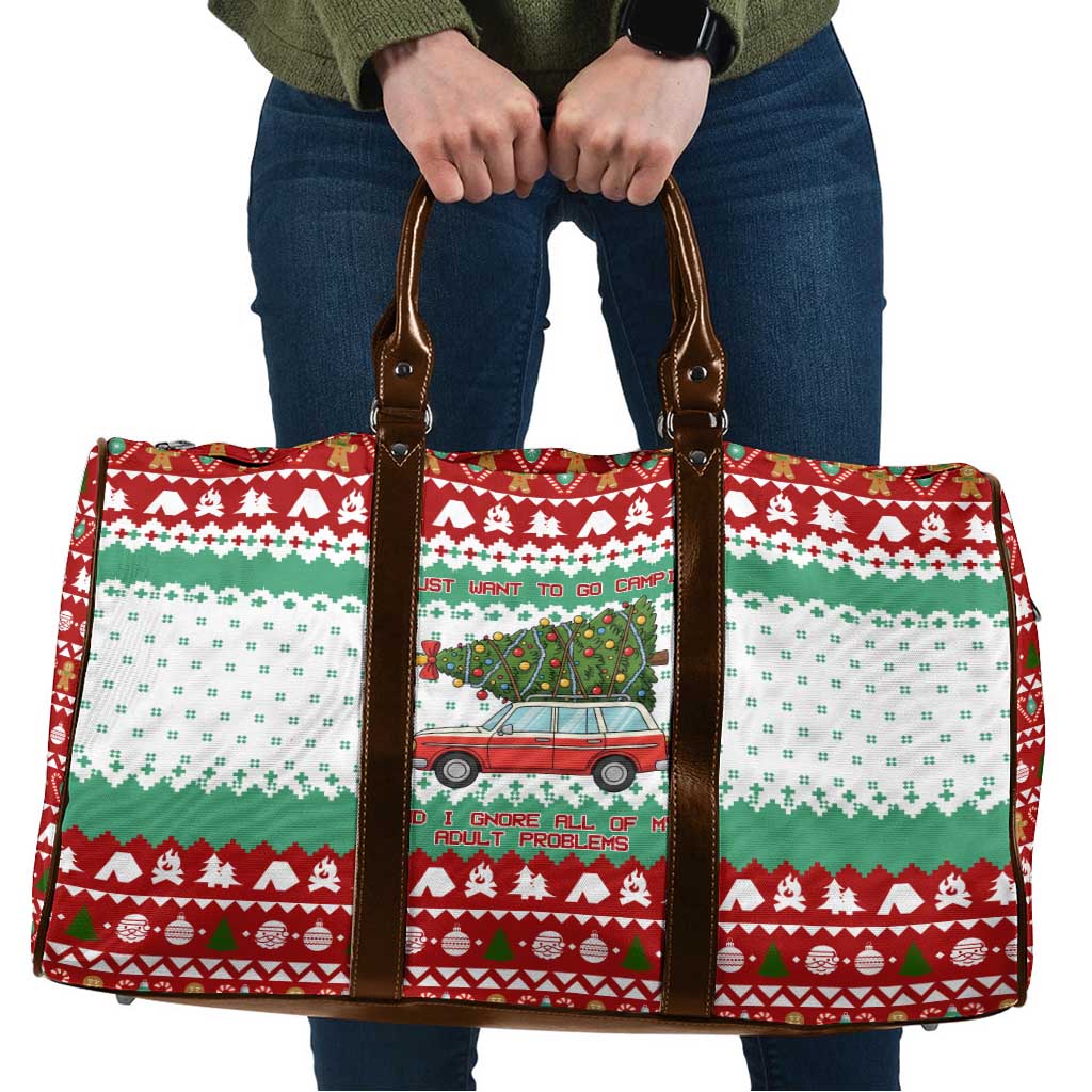 I Just Want To Camping Christmas Travel Bag Xmas Holiday Patterns - Wonder Print Shop