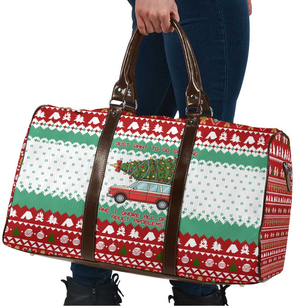 I Just Want To Camping Christmas Travel Bag Xmas Holiday Patterns - Wonder Print Shop