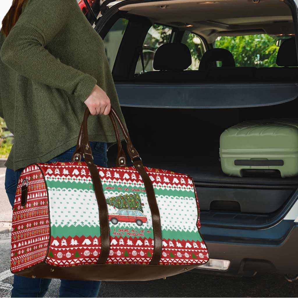 I Just Want To Camping Christmas Travel Bag Xmas Holiday Patterns - Wonder Print Shop