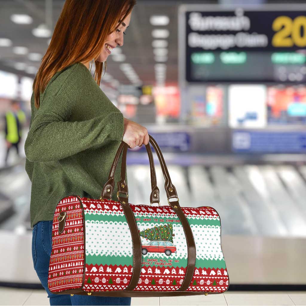 I Just Want To Camping Christmas Travel Bag Xmas Holiday Patterns - Wonder Print Shop