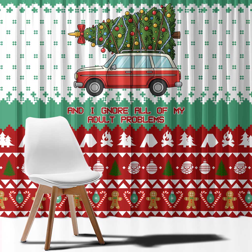 I Just Want To Camping Christmas Window Curtain Xmas Holiday Patterns - Wonder Print Shop