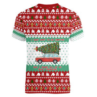 I Just Want To Camping Christmas Women V-Neck T-Shirt Xmas Holiday Patterns - Wonder Print Shop