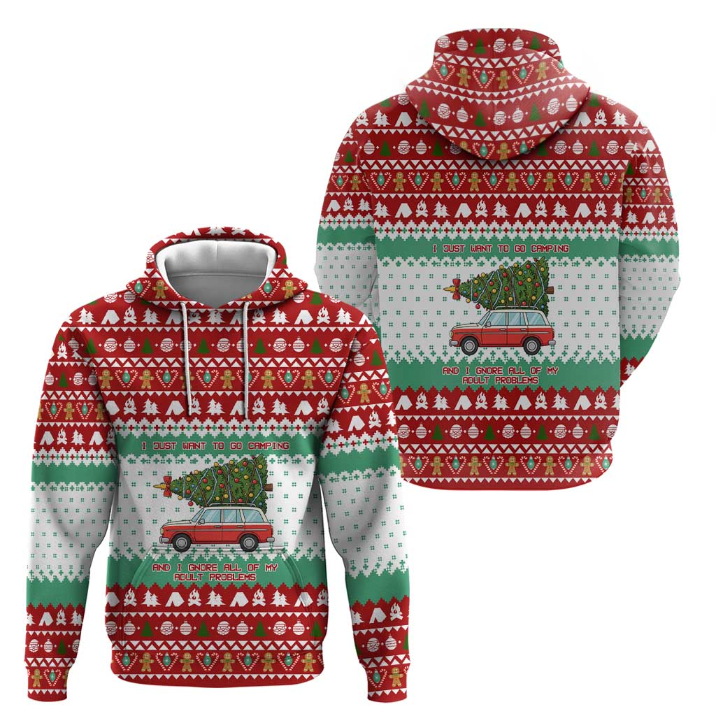 I Just Want To Camping Christmas Zip Hoodie Xmas Holiday Patterns - Wonder Print Shop