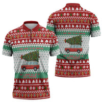 I Just Want To Camping Christmas Zipper Polo Shirt Xmas Holiday Patterns - Wonder Print Shop