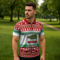 I Just Want To Camping Christmas Zipper Polo Shirt Xmas Holiday Patterns - Wonder Print Shop