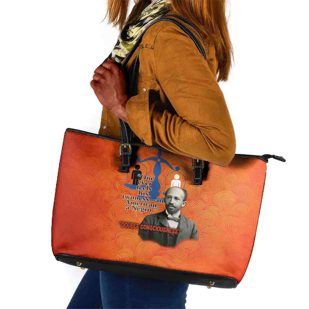 W.E.B. Du Bois Tribute Leather Tote Bag W.E.B. Du Bois Tribute - Wonder Print Shop