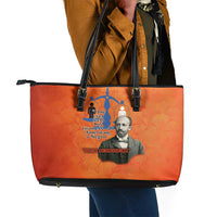 W.E.B. Du Bois Tribute Leather Tote Bag W.E.B. Du Bois Tribute - Wonder Print Shop