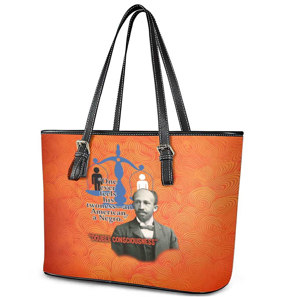 W.E.B. Du Bois Tribute Leather Tote Bag W.E.B. Du Bois Tribute - Wonder Print Shop
