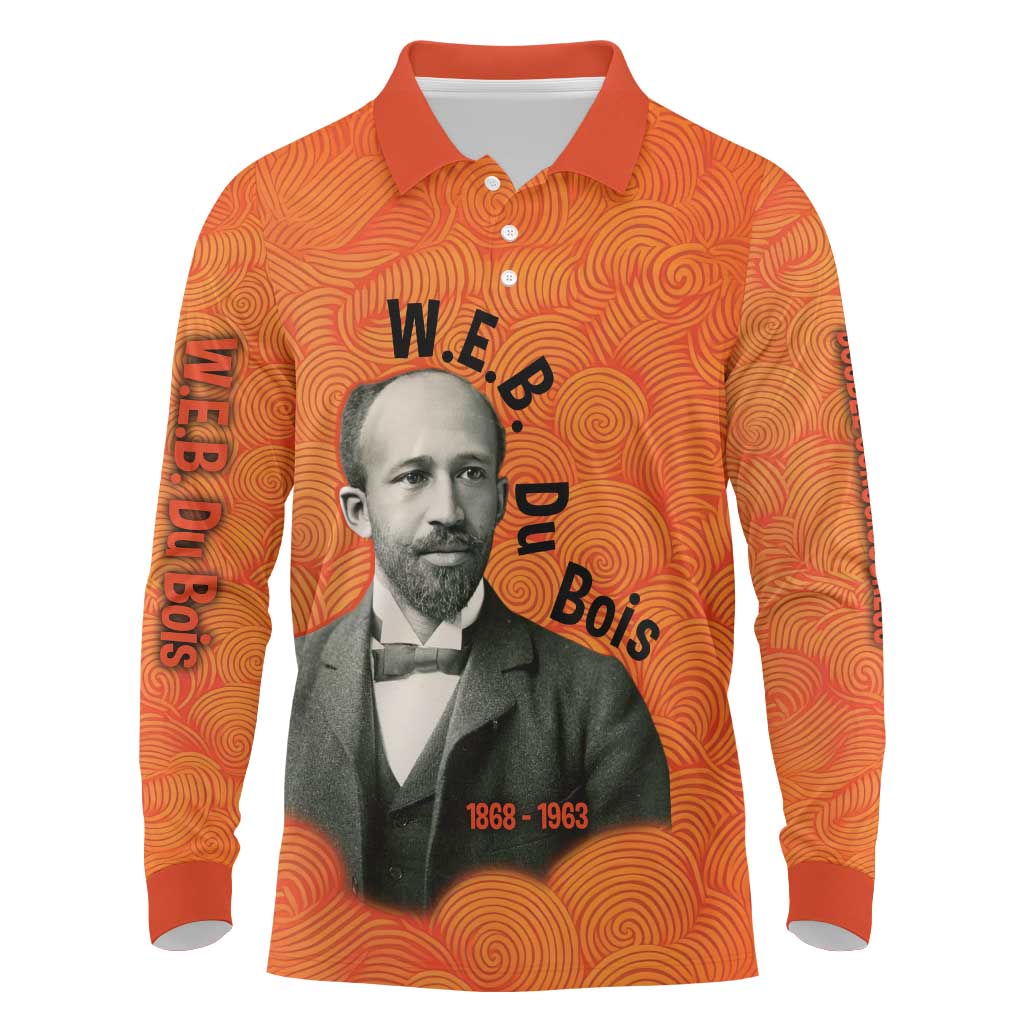 W.E.B. Du Bois Tribute Long Sleeve Polo Shirt W.E.B. Du Bois Tribute - Wonder Print Shop